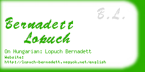 bernadett lopuch business card